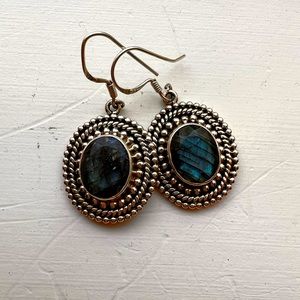 Blue Topaz and sterling silver earrings
